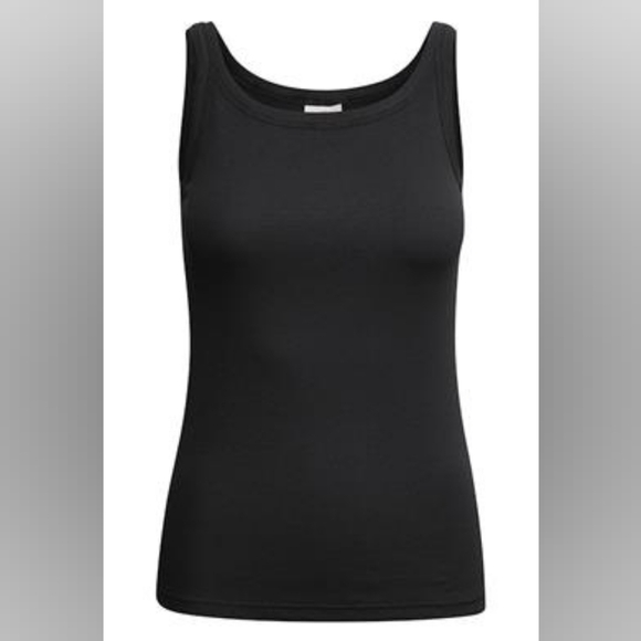 Nwt KAFFE KACARNA BLACK RIBBED TANK TOP - Picture 2 of 5
